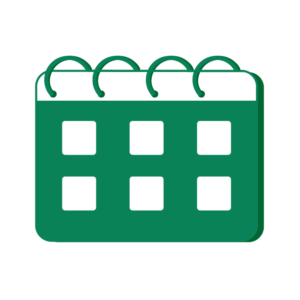 Illustration av en grön kalenderikon