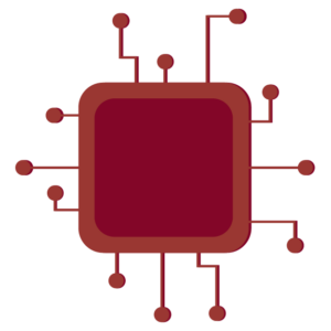 Illustration av ett rött chip