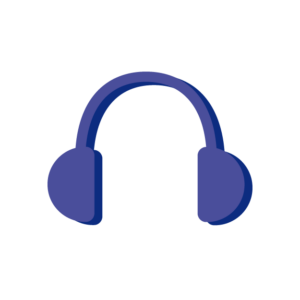 Illustration av blåa hörlurar