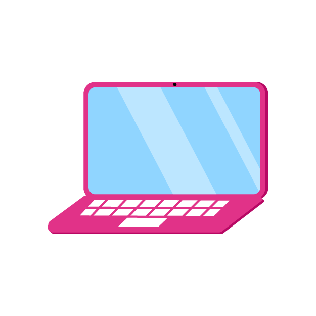 Illustration av en rosa laptop