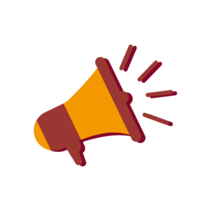 Illustration av en röd megafon